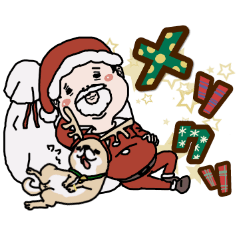 [LINEスタンプ] おじさんサンタと柴犬の憂鬱クリスマスの画像（メイン）