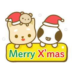 [LINEスタンプ] little shiba meow ＆ alien baby Christmas