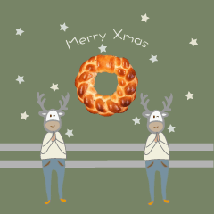 [LINEスタンプ] Merry Xmas bread wreath