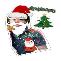 [LINEスタンプ] Three hairy children Christmas