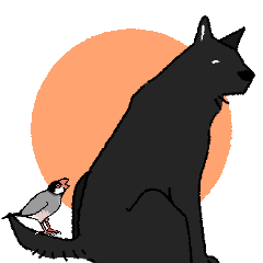 [LINEスタンプ] 黒い雑種犬