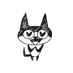 [LINEスタンプ] らくがきハチワレ猫