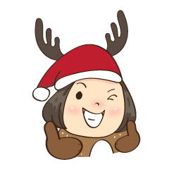 [LINEスタンプ] Merry Christmas to the little deer girl
