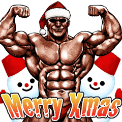 [LINEスタンプ] 筋肉マッチョマッスル・クリスマス爆弾 4の画像（メイン）