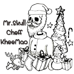 [LINEスタンプ] Mr. Skull chef kheemao on christmas