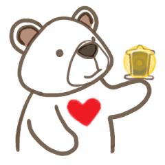 [LINEスタンプ] Light Bear and Heart Lamp