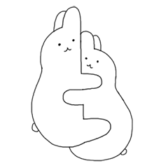 [LINEスタンプ] 抱きしめて ウサギ