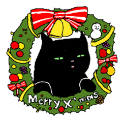 [LINEスタンプ] 黒猫の妖精 クリスマスバージョン