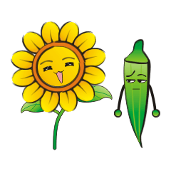 [LINEスタンプ] Sunflower and okra