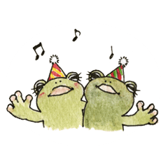 [LINEスタンプ] 水彩画カエルのクリスマス