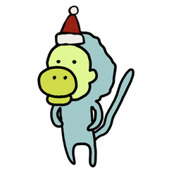 [LINEスタンプ] 素朴なサルのクリスマス、冬