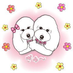 [LINEスタンプ] ふわもこプードルソフィア＆シャーロット#2