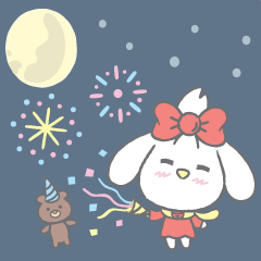[LINEスタンプ] Puppy Bow and Friends in Festival