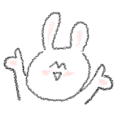 [LINEスタンプ] mismatched ears rabbit！！