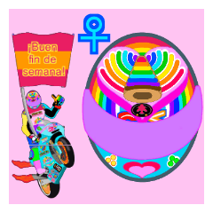 [LINEスタンプ] Moto Race Rainbow-colored Riders 31 @02の画像（メイン）