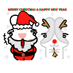 [LINEスタンプ] Rabbit Der ＆ Apple (X'mas ＆ New Year)