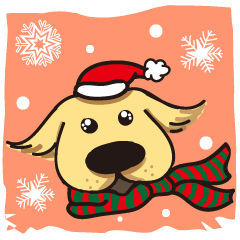 [LINEスタンプ] Golden retriever-Bear-merry Christmas