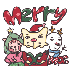 [LINEスタンプ] My cat is happy for christmas.