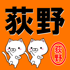 [LINEスタンプ] 超★荻野(おぎの・おきの)なネコの画像（メイン）