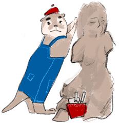 [LINEスタンプ] Otter Artistの画像（メイン）