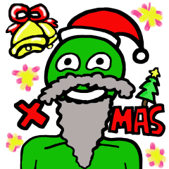 [LINEスタンプ] Green Naughty Alien-Merry Christmas！ (2)