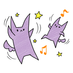 [LINEスタンプ] 紫色の猫「兄」と「弟」