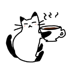 [LINEスタンプ] 黒ぶち猫のかわいい表情やしぐさのスタンプ