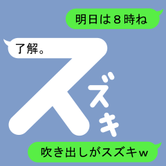 [LINEスタンプ] 吹き出しがスズキ(すずき)スタンプ1