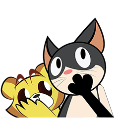 [LINEスタンプ] Pudding bear＆Smart cat