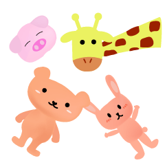 [LINEスタンプ] Little bear and his animal friends