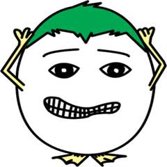 [LINEスタンプ] Green headed egg