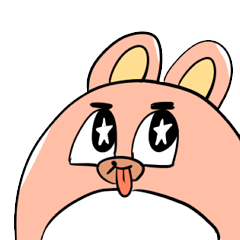 [LINEスタンプ] Greedy Pink Bunny