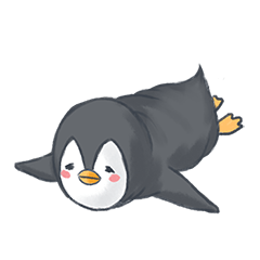 [LINEスタンプ] The lazy penguin