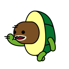 [LINEスタンプ] Avocado turtle, Ah-go！