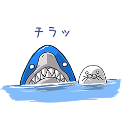 [LINEスタンプ] サメ君とアザラシ君