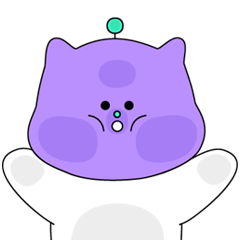 [LINEスタンプ] Purple cat mew-