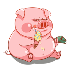 [LINEスタンプ] Fat pig so cute